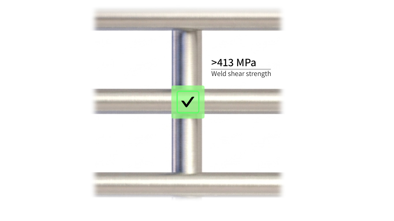 Industry leading raw material and weld strength
