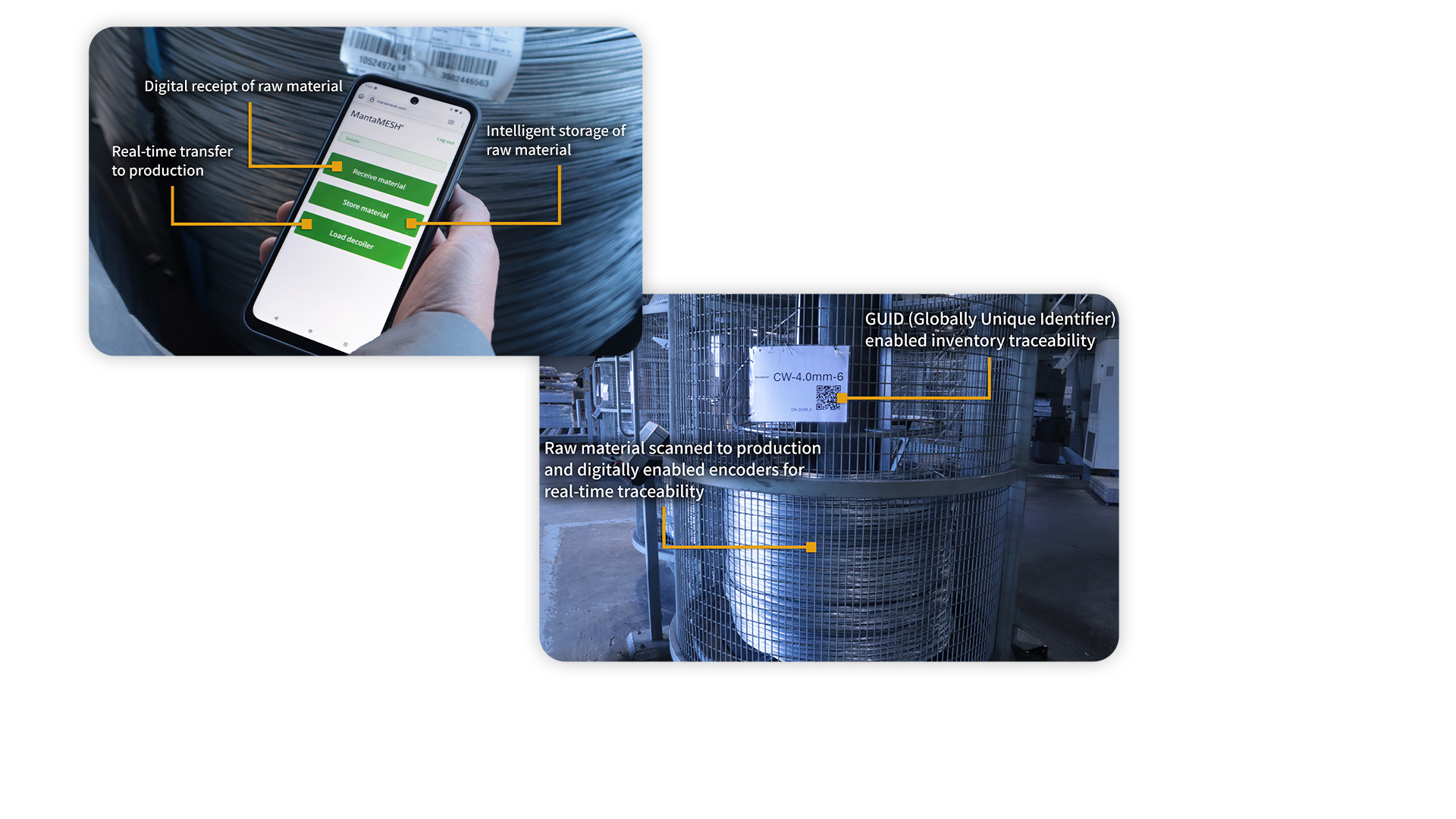 Raw material traceability, built into every item